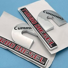 2pcs Fender Side Emblems For Ram 2500 3500 Cummins Turbo Diesel Badges Chrome