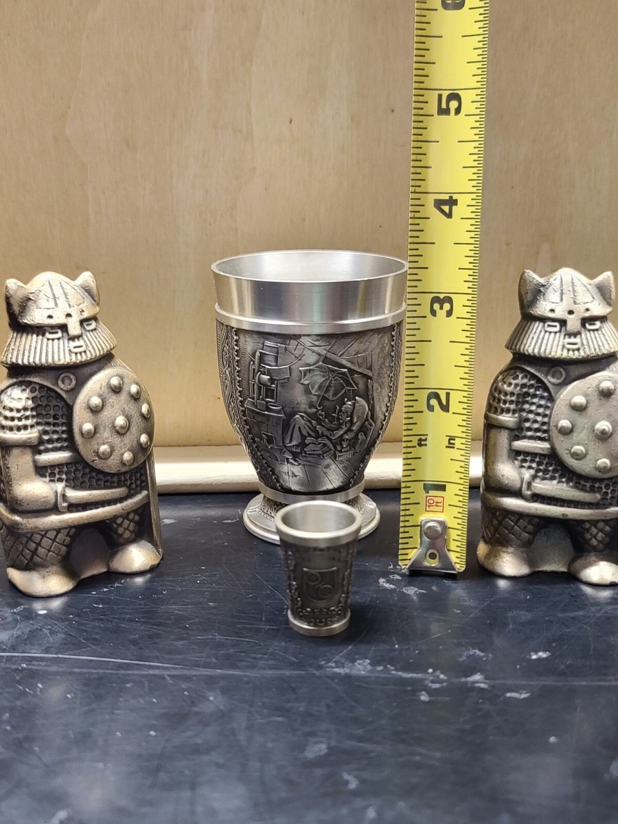 2 - ZIM BECKER 95% PEWTER CUPS STUTTGART GERMANY 2 SWEDEN