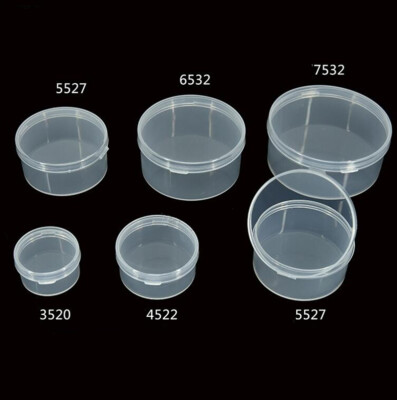 PP Clear Round Boxes Plastic Jewelry Bead Pill Storage Cute Small Containers