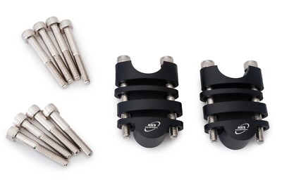 AS3 PERFORMANCE 28,6MM LENKERERHÖHUNGEN RISER KIT 20mm-35mm SCHWARZ
