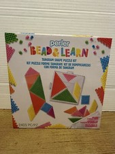 Perler Fused Bead Box Kit-Tangrams For Crafting 21 Patterns For Ages 6 