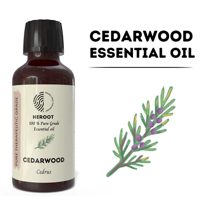 Heroot Cedarwood Essential Oil | Pure Cedarwood Oil | Aromatic Use