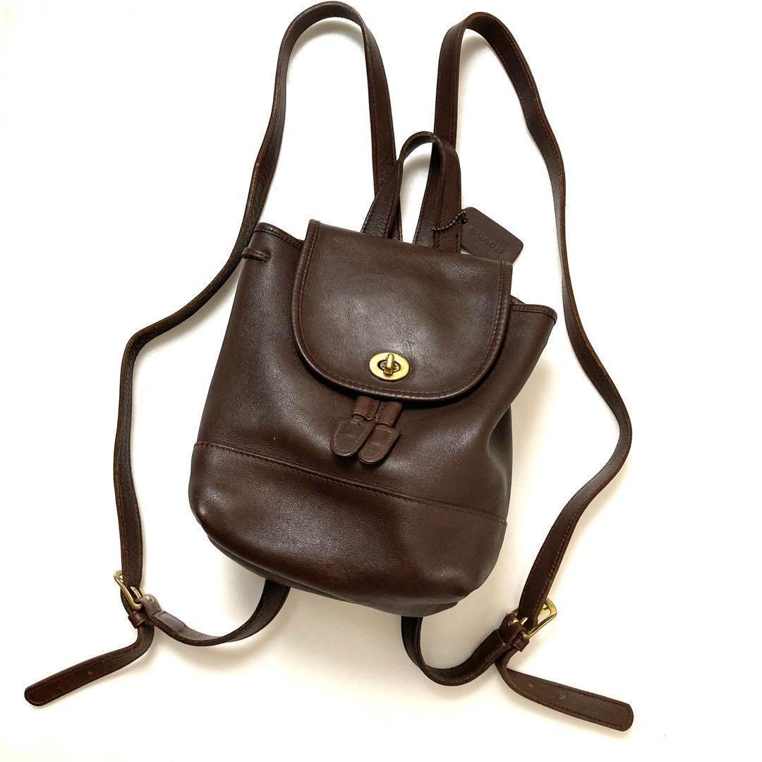 黒 vintage coach old backpack turn lock Vintage Coach Turnlock Leather Backpack – Folklore