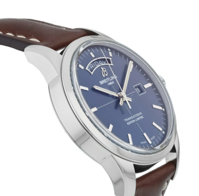 breitling transocean day date blue