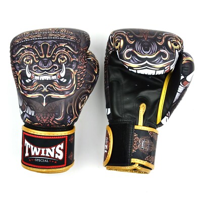 Zwillinge Yakthai Leder Muay Thai Boxhandschuhe weiß Kick Sparring Handschuhe Training