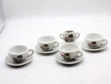 Set of 4 Mini Teacups and Saucers Made in Japan Vintage Ceramic Children Set