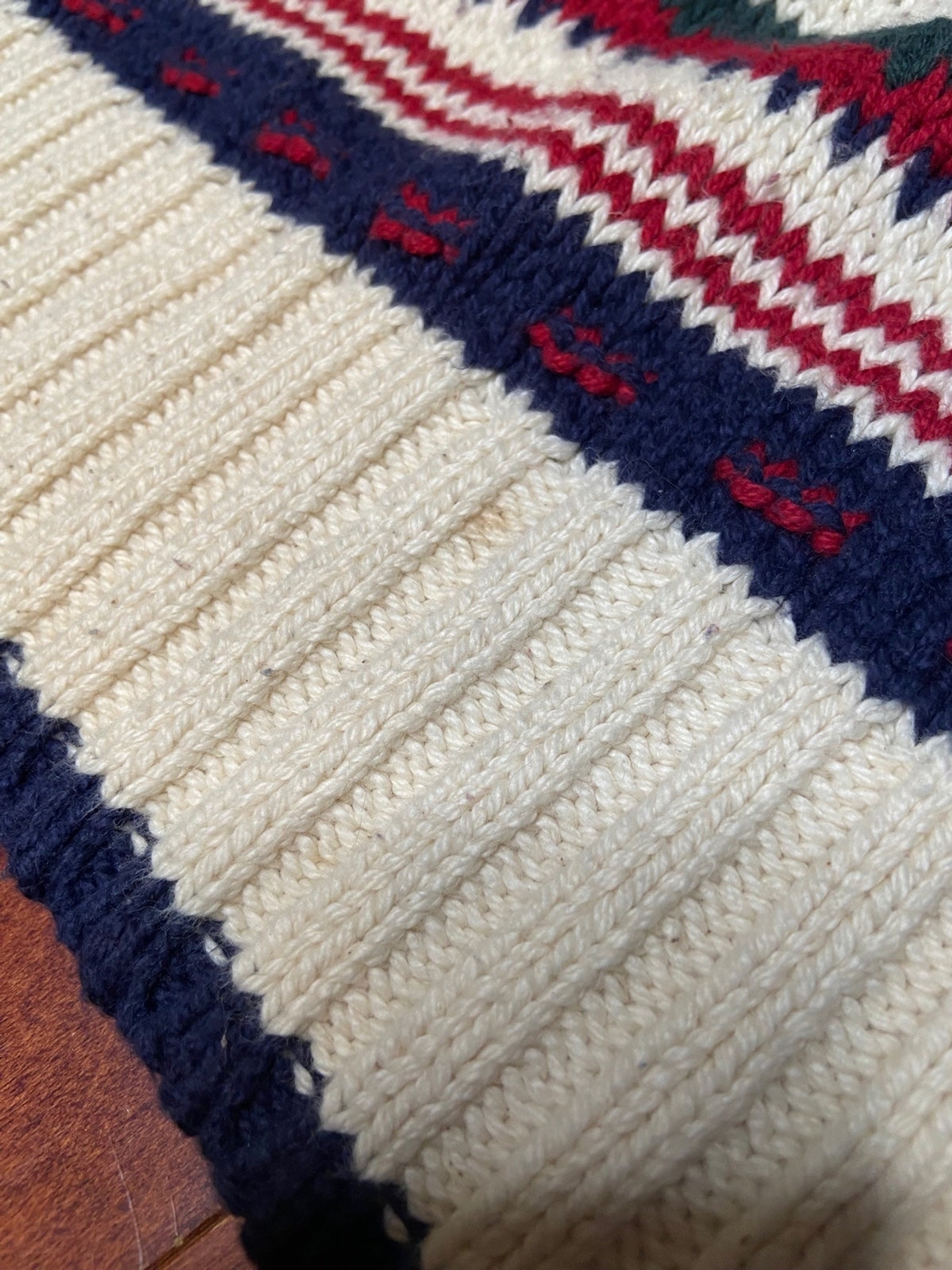 Vintage Multi Patterned Knitted Jumper Sweater 80… - image 7