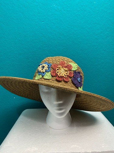 Beach Hat Wide Brim Hats Floral decor 