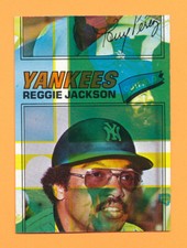 COLOR INK SHIFT ERROR 1977 TOPPS #10 REGGIE JACKSON OVERPRINT BLANK BACK *TPHLC