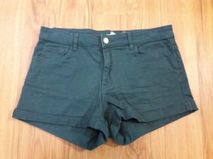 H M Denim Short Shorts Women S Size 8 Cotton Stretch Green Stretch
