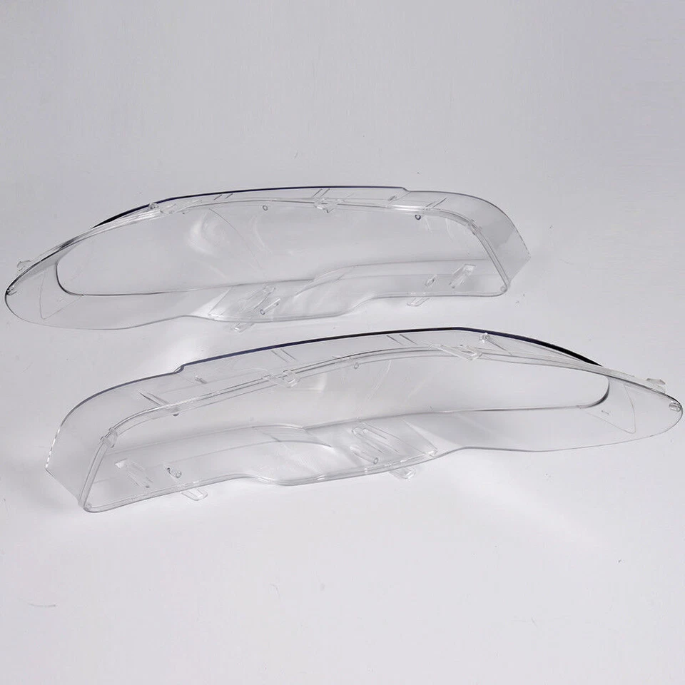 Par de cubiertas de lámpara de lente aptas para BMW X5 E70 2007-2012 pantalla de faros brillante Foto 3 de 4
