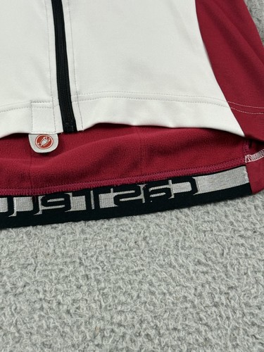 Castelli Jacket Womens S White Red Rosso Corsa Gore Windstopper Full Zip Cycling - Picture 4 of 18