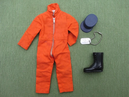 Vintage Gi Joe Basic Card RR Dog Tag, Black Boot, and Hasbro Hong Kong Hat + Jum