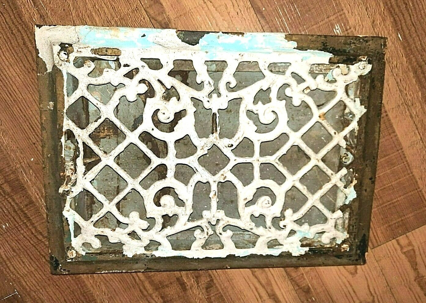 Vtg Antique Cast Iron Floor Grate Heat Vent Register Cover 13 3/4 x 10 |  eBay