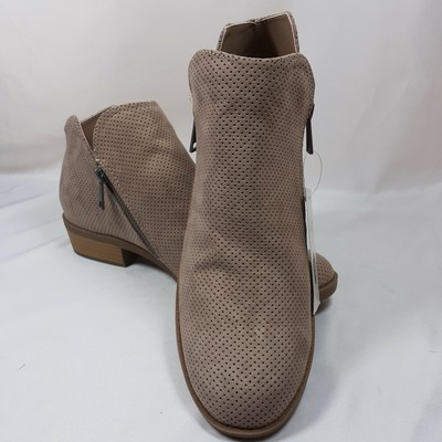 taupe perforated booties