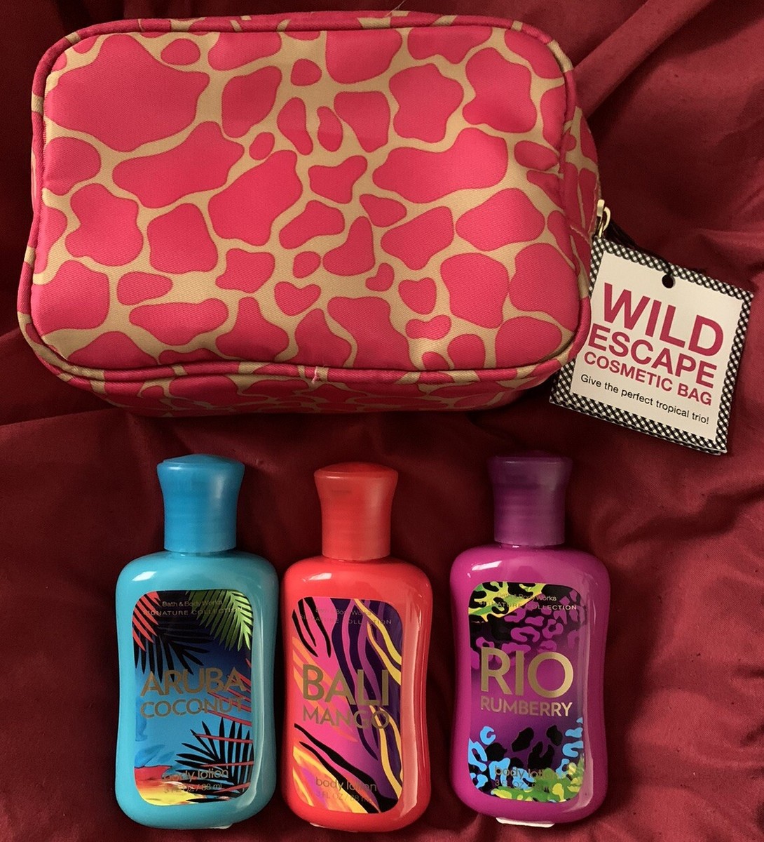 Wild Escape Cosmetic Bag And Lotion Bath Body Works Bali Mango
