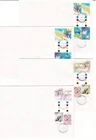 Stamps 2008 Australia Celebrations set gutter blocks of 4 on FDCs Dandenong