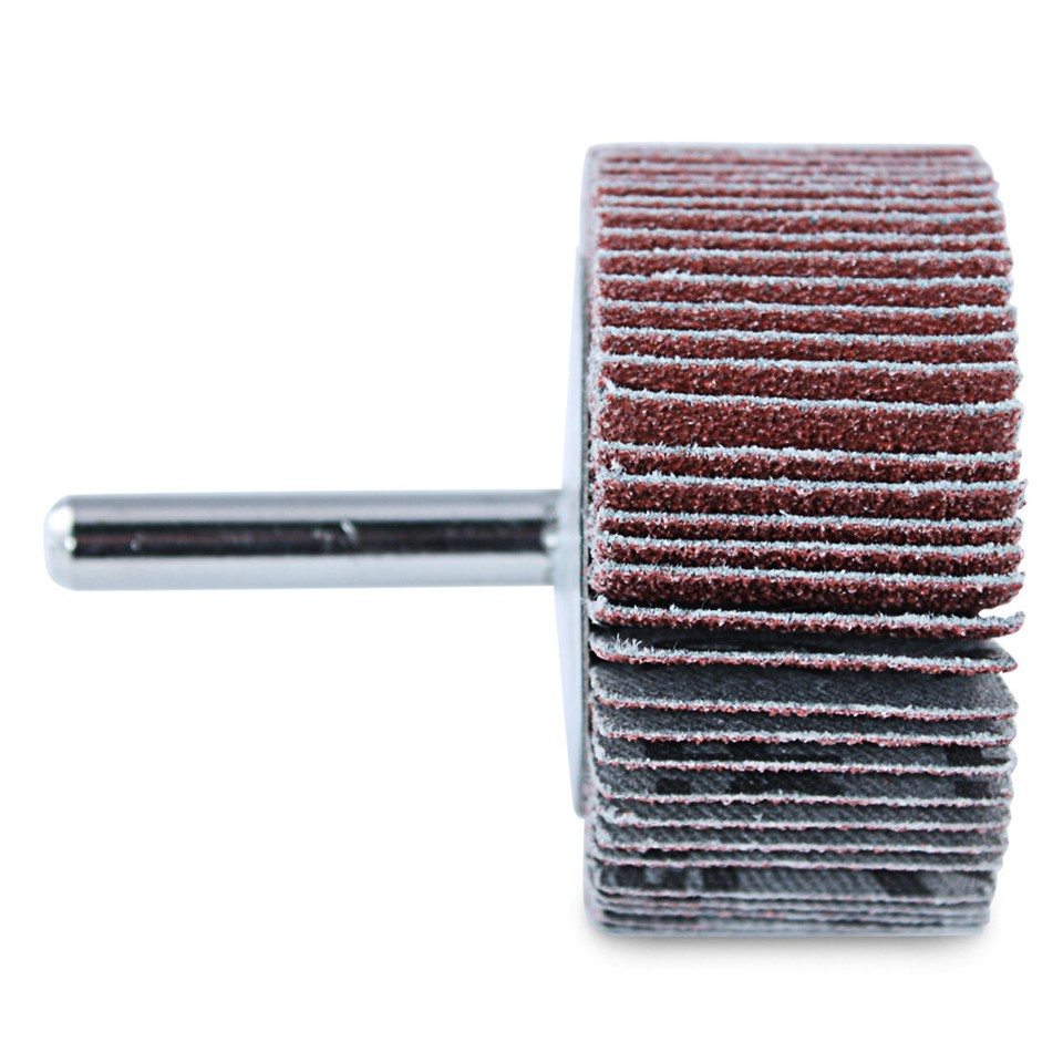 5-Pack Of 2" X 1" X 1/4" Shank Mounted Flap Wheels - 80 Grit Aluminum Oxide For Die Grinders