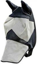 Horse Fly Mask with Nose Cover  Ears Durable Micro Mesh UV Protection