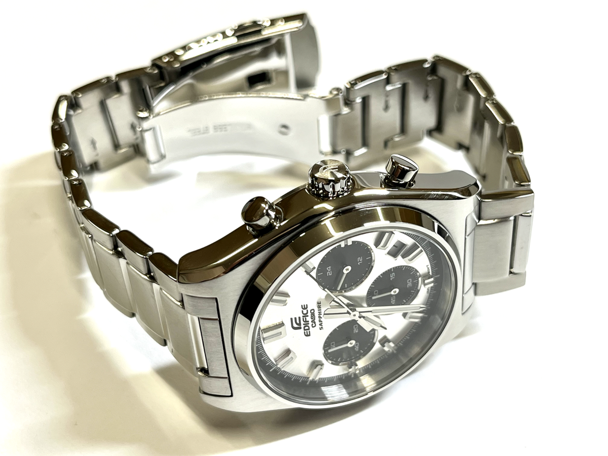 CASIO EDIFICE 腕時計 シルバー/ホワイト EDIFICE（CASIO） カシオ エディフィス ソーラー 腕時計 メンズ