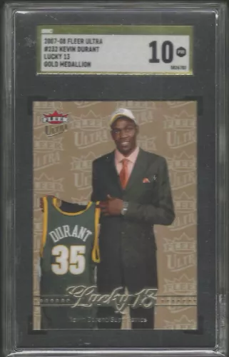 KEVIN DURANT 2007-08 FLEER ULTRA GOLD MEDALLION RC 232 SGC 10 GOLD LABEL POP 1/1