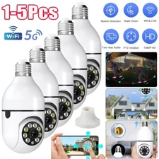 1-5X Lot 1080P E27 Light Bulb Security Camera Wireless WiFi 360° IR Night Smart