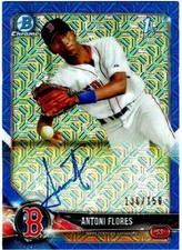 ANTONI FLORES BOWMAN CHROME MOJO BLUE REFRACTOR 2018 AUTO AUTOGRAPH MT