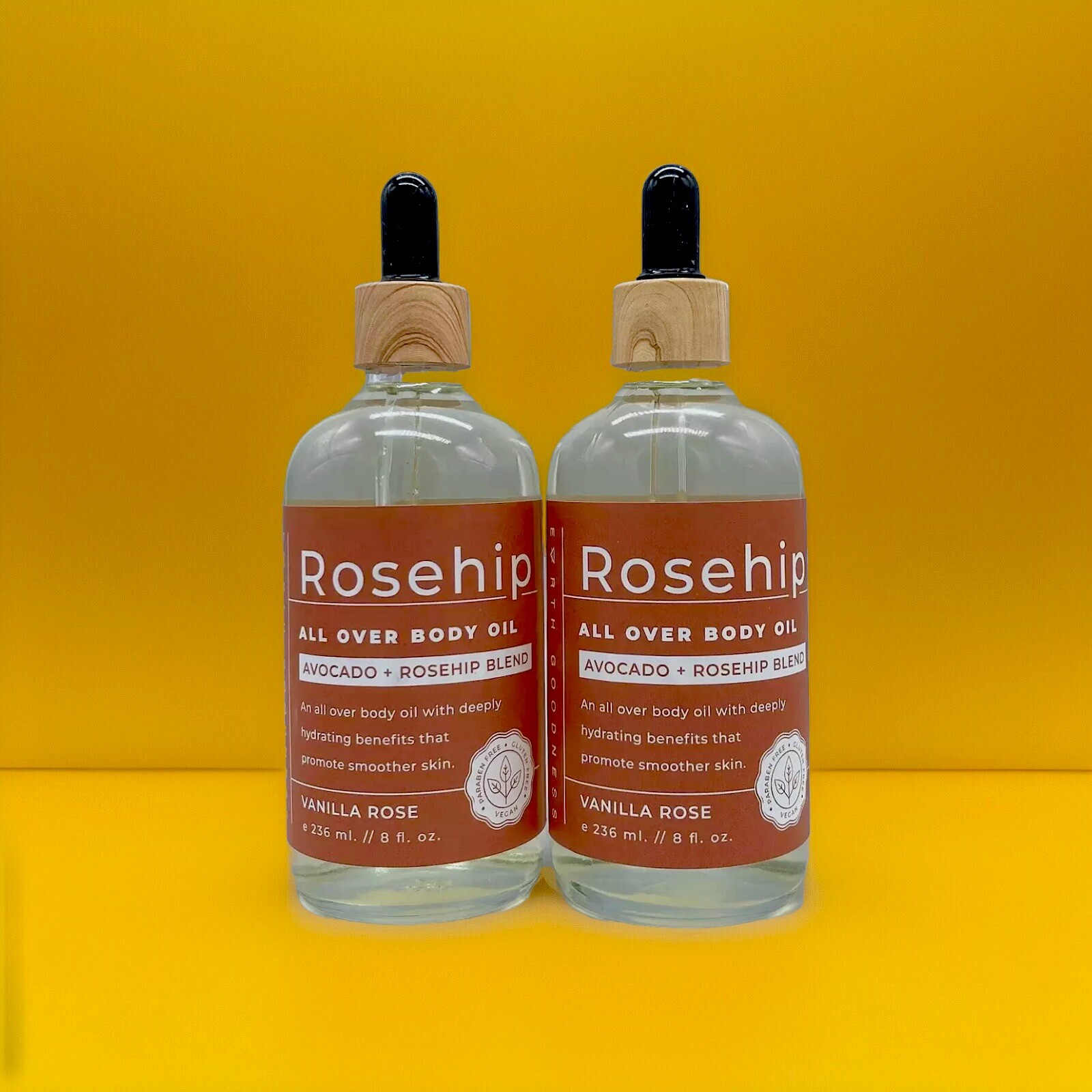 2 Earth Goodness Hydrating All Over Body Oil Rosehip Vanilla Rose 8 fl oz