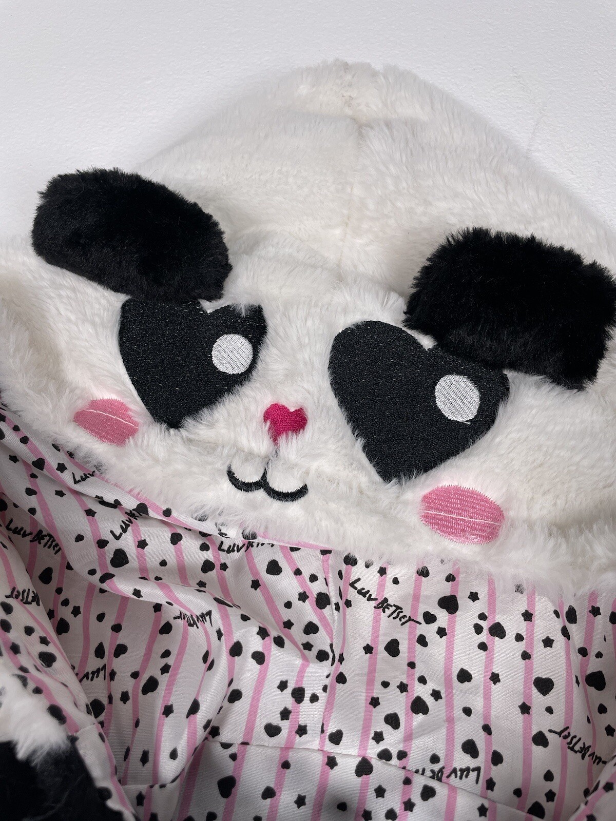 Betsey Johnson Plush Hooded Panda Leather Backpack Bl… Gem