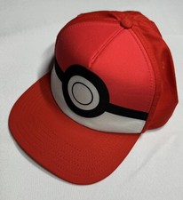 Pokemon Poke Ball Baseball Snapback Hat Red Youth Boys OSFM 