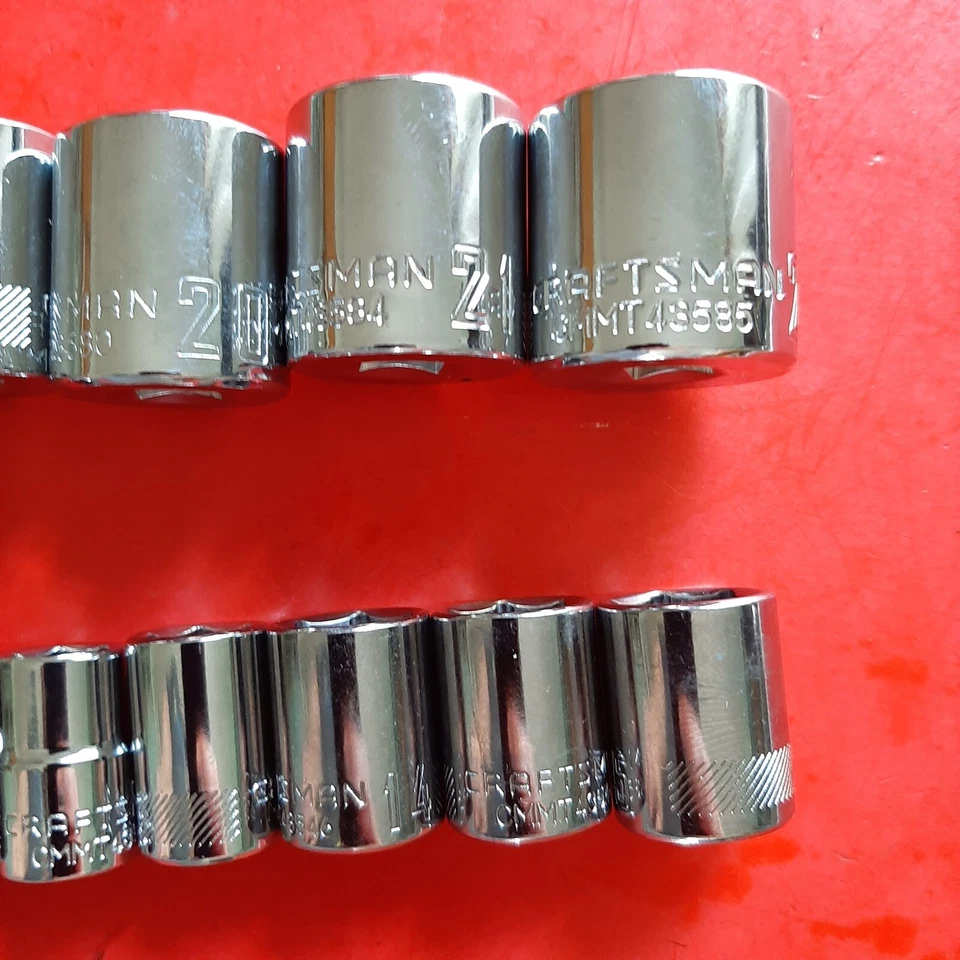 NEW CRAFTSMAN TOOLS 17pc  3/8" Drive  METRIC Shallow 6 Point Socket Set 6-22mm - Image 2 of 4