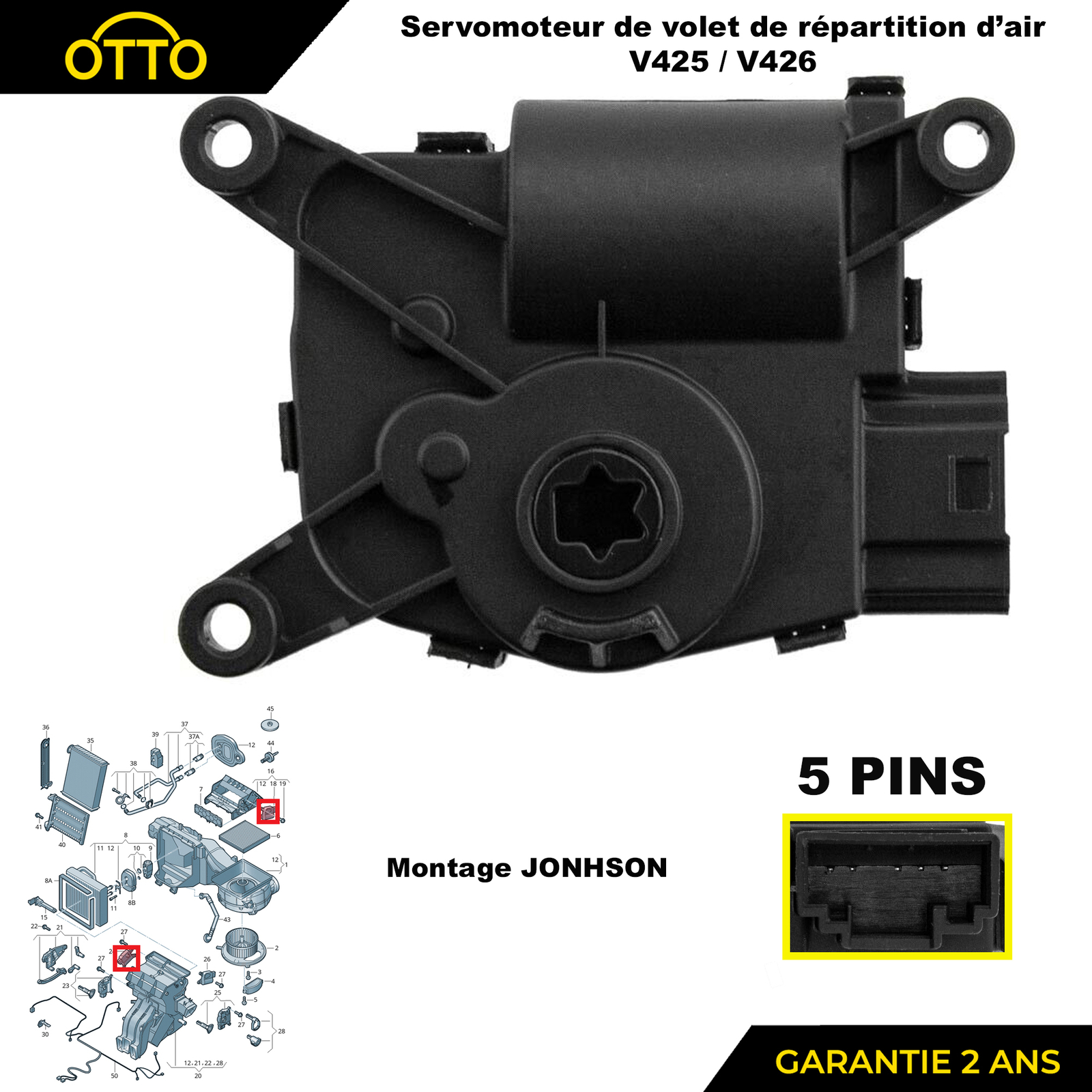 Chauffage bloqué sur Audi TT ? Servomoteur V426 5Q0907511A pour réguler l'air de votre habitacle