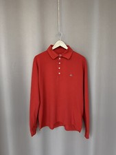 Vivienne Westwood Polo Long Sleeve Shirt Embroidered Logo Red Men's Size XL