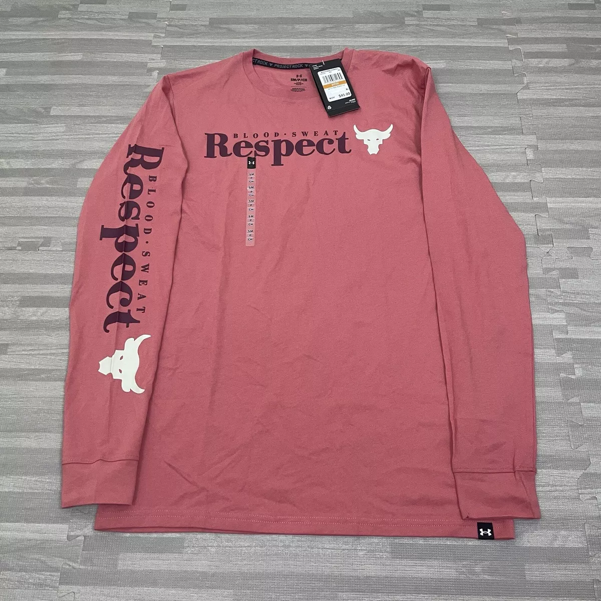 Under Armour Project Rock Blood Sweat Respect Mens Small Long