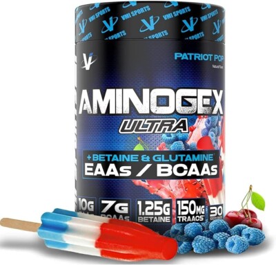 Aminogex Ultra BCAA Powder, Patriot Pop, 30 Servings