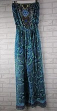 She & Hers womens jumpsuit playsuit blue snakeskin print M, 10/12 embellished
