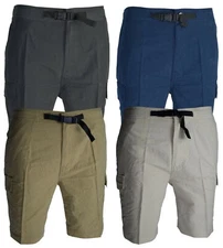 Mens Elastic On Waist Chino Shorts Summer Cotton Cargo Combat Half Pants 