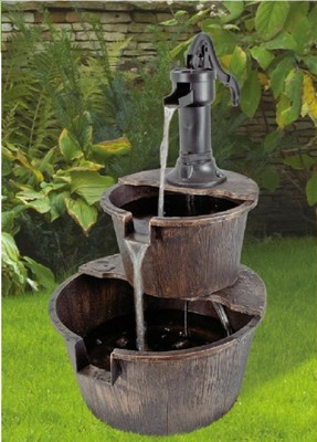 barrel pump water feature