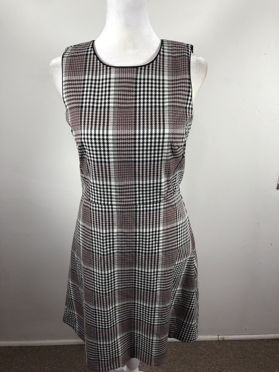 ANN TAYLOR Loft wool blend black white sheath dress