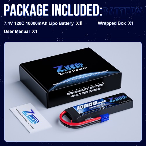 Zeee 2S Lipo Akku 10000mAh 7.4V 120C EC5 softcase für RC Auto Truck Flugzeug FPV - Bild 6 von 8