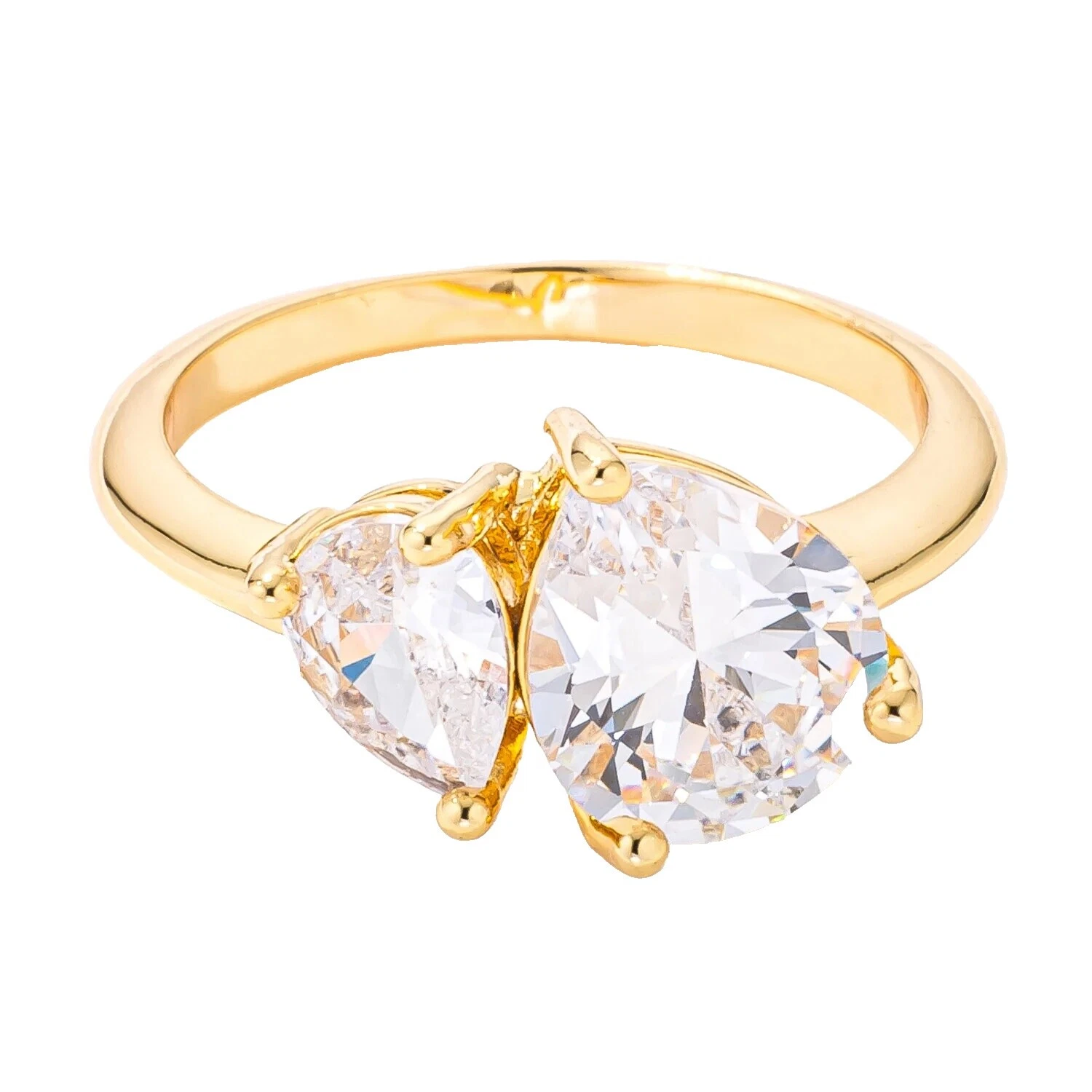 Chapado en oro Amarillo de latón cóctel Anillos de Moda