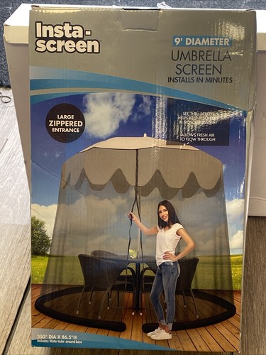 9 Foot Outdoor Umbrella Table Screen Enclosure Outdoors Patio Mosquitoes Bug NEW - Picture 10 of 13