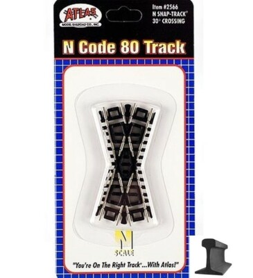 Atlas N Scale ~ New 2026 ~ 30 Degree Diamond Crossing ~ Code 80 Snap Track ~2566