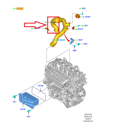 Turboschlauch Ladeluftschlauch für FORD FOCUS 1.5 EcoBoost F1F1-6C646-AC-2312254 - Bild 4 von 4