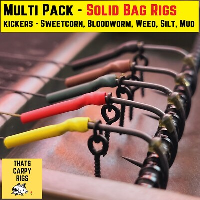 3 or 5 READY RIG Solid Pva Bag Rigs with Kickers / Korda Dark Matter / Carp Rig