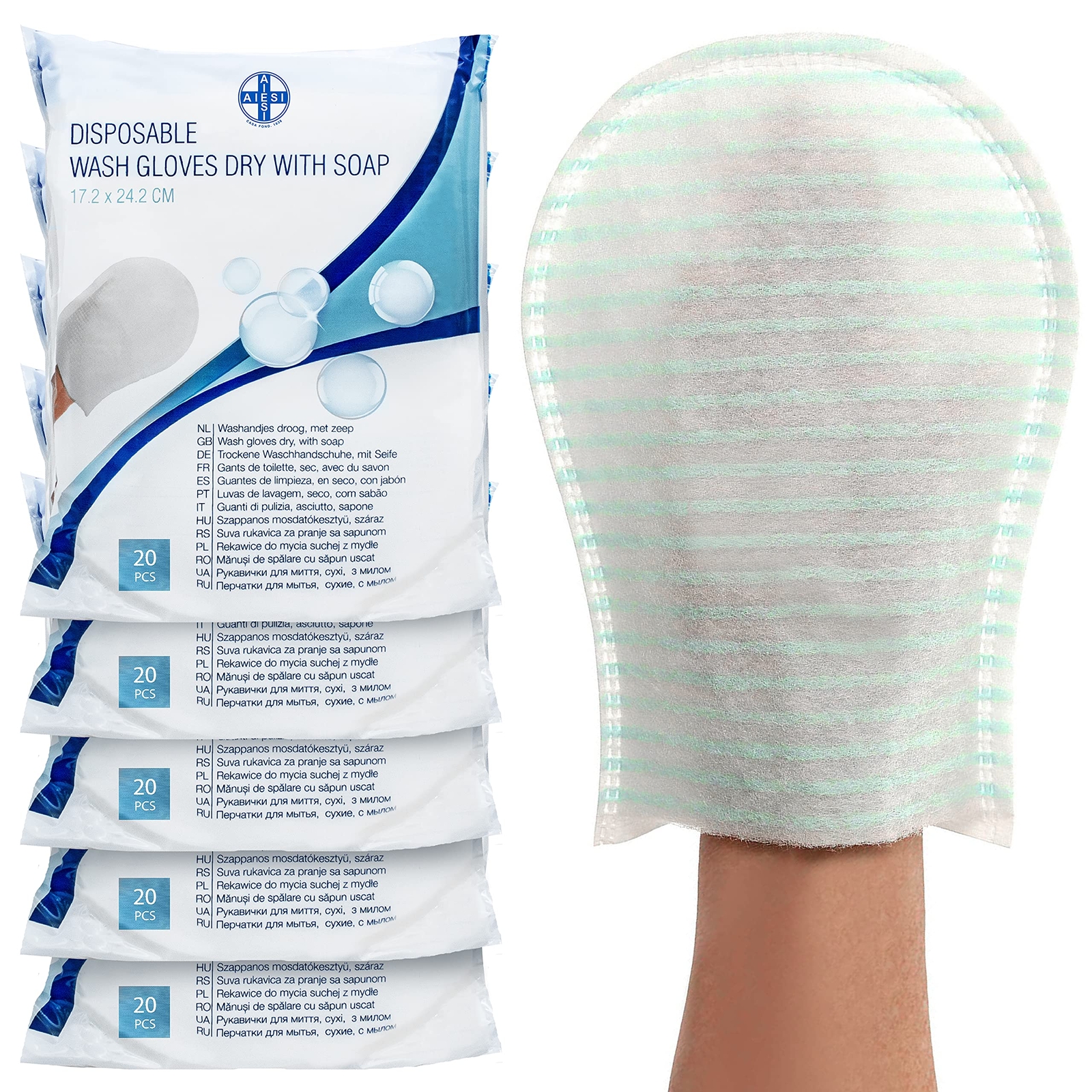 AIESI® Manopole Saponate monouso di alta qualità impermeabili con soffice spu...