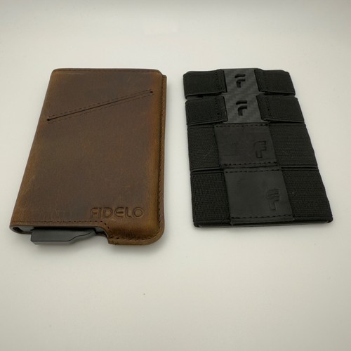 Money Clip Wallet RFID Blocking Card Holder Slim Genuine Leather Metal 2 PC Set - Picture 14 of 40