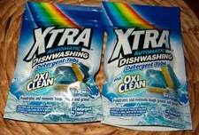 2 Pack XTRA Dishwasher Detergent Tabs with Oxi Clean 10 Detergent Tabs Sea Mist