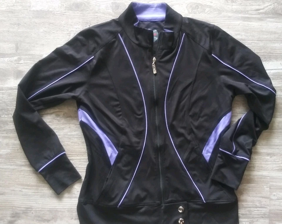 CHAQUETA NEGRA CON CREMALLERA BOLLE PARA MUJER TALLA PEQUEÑA GOLF TENIS PICKLEBALL CHAQUETA Foto 2 de 4