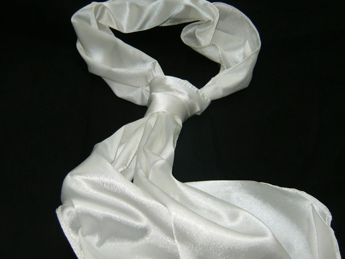 Plain white silk scarf outlet